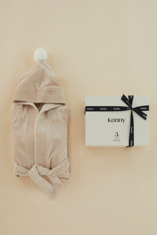 Konny幼兒浴袍禮盒-連帽式