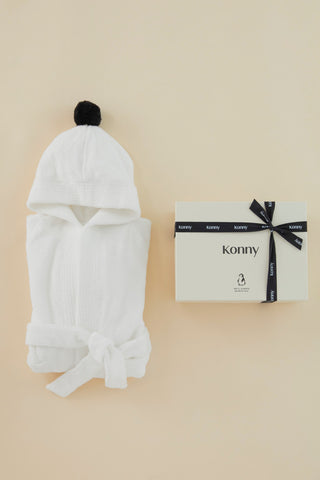 Konny幼兒浴袍禮盒-連帽式