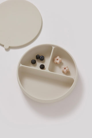 附蓋吸盤式矽膠餐盤