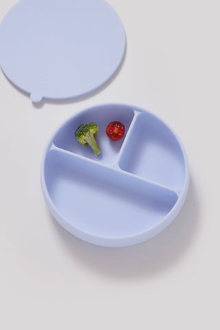 附蓋吸盤式矽膠餐盤