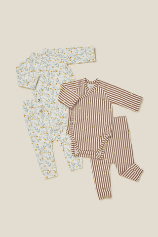 新生兒竹纖維連體衣&緊身褲套裝（0-12M）