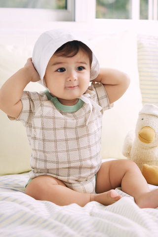 [2.4上市] 新生兒純棉網眼連身衣