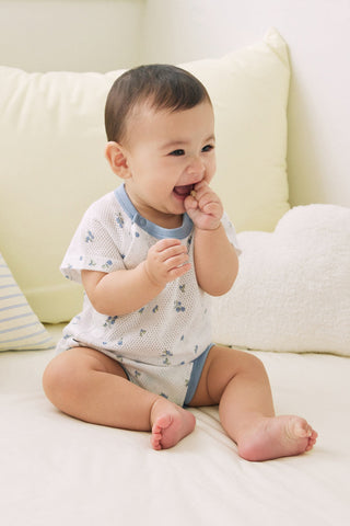 [2.4上市] 新生兒純棉網眼連身衣