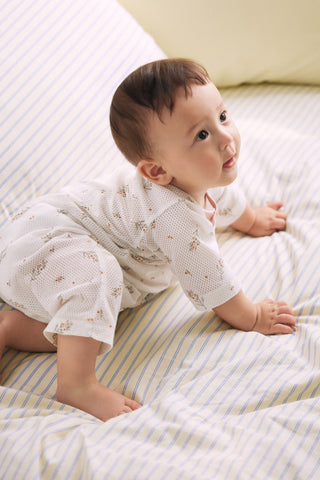 [2.4上市] 純棉網眼七分連身衣