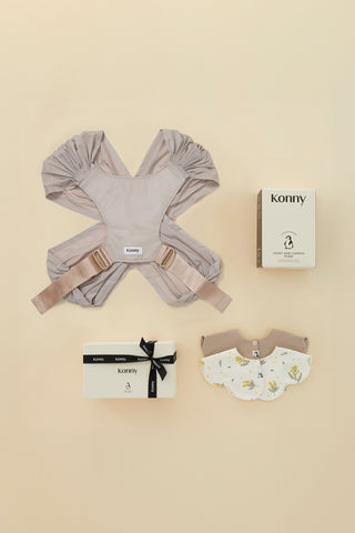 Konny嬰兒背帶禮盒-可調節背帶&經典口水巾2件 (附品牌紙袋)