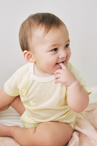 [2.4上市] 新生兒純棉網眼連身衣