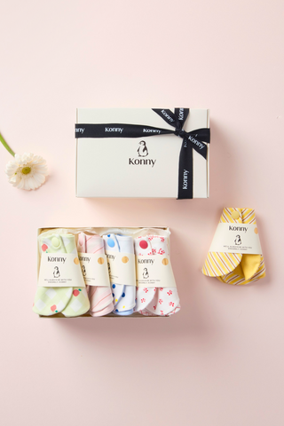 Konny口水巾禮盒-雙面雙色5件 (附品牌紙袋)