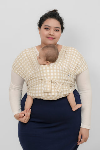 Konny經典四季款嬰兒背帶 / 象牙白方格紋（2XS,XS,2XL,3XL,4XL,5XL）