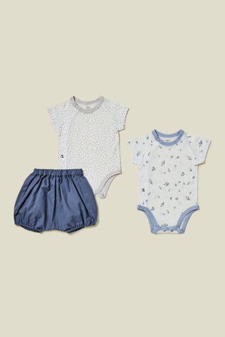 【優惠套組】純棉網眼連身衣&燈籠褲-3P