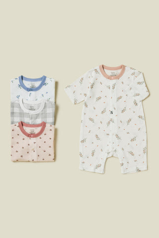 [2.4上市] 純棉網眼七分連身衣