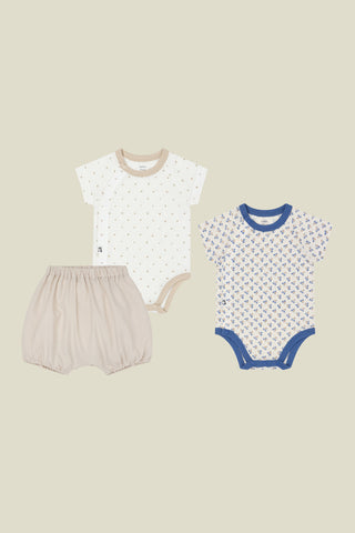 【優惠套組】純棉網眼連身衣&燈籠褲-3P