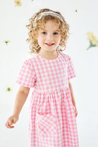 泡泡紗格紋連衣裙 (80-130)