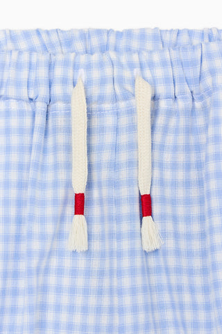 格紋鬆緊長褲 (70-130)