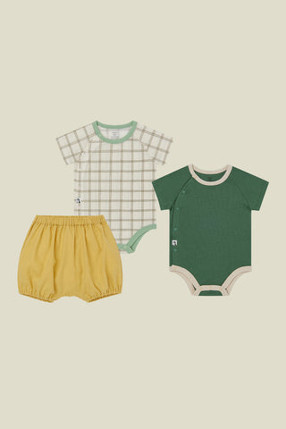 【優惠套組】純棉網眼連身衣&燈籠褲-3P