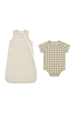 【優惠套組】純棉網眼連身衣+網眼防踢被-2p