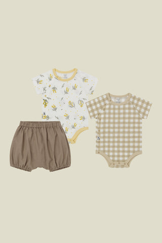 【優惠套組】純棉網眼連身衣&燈籠褲-3P