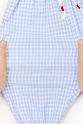 格紋鬆緊長褲 (70-130)