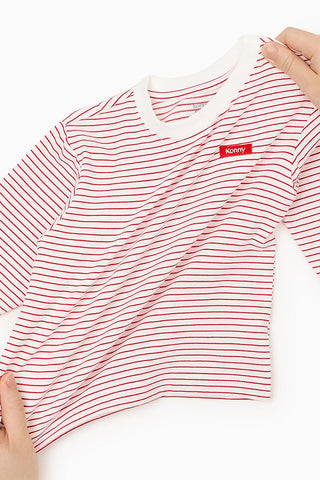 純棉條紋長袖T恤 (80-130)