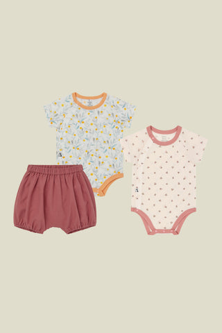 【優惠套組】純棉網眼連身衣&燈籠褲-3P