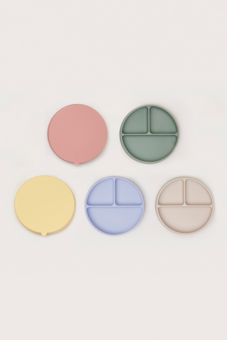 附蓋吸盤式矽膠餐盤