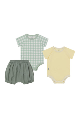 【優惠套組】純棉網眼連身衣&燈籠褲-3P