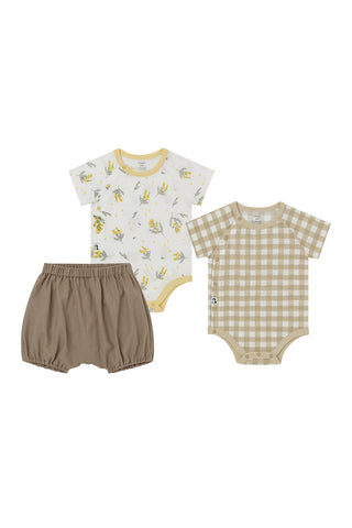 【優惠套組】純棉網眼連身衣&燈籠褲-3P