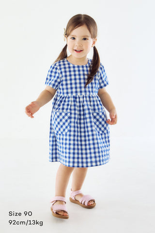 泡泡紗格紋連衣裙 (80-130)