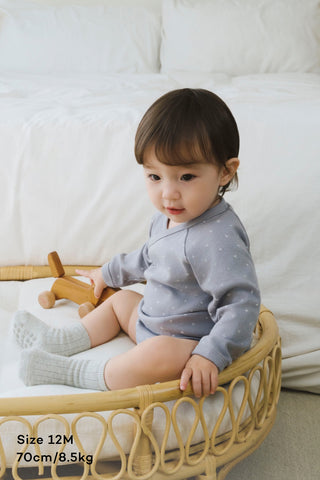 莫代爾超柔長袖連體衣 全開式（6-12M）