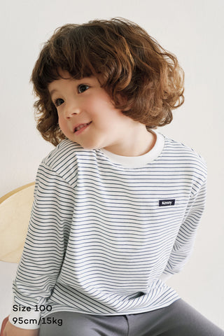 純棉條紋長袖T恤 (80-130)