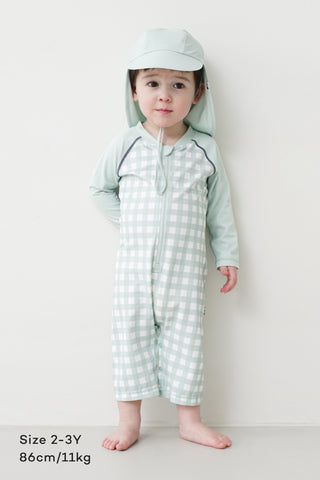 連身防曬泳衣&遮陽帽套裝（1-3歲）