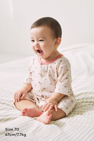 [2.4上市] 純棉網眼七分連身衣