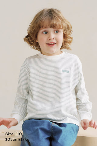 純棉條紋長袖T恤 (80-130)