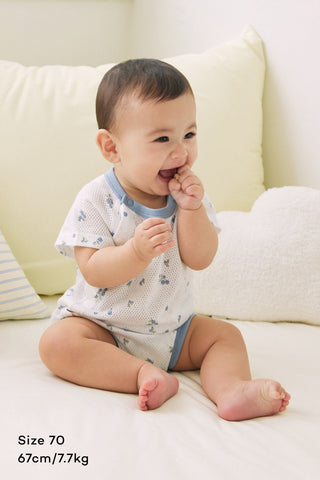 [2.4上市] 新生兒純棉網眼連身衣