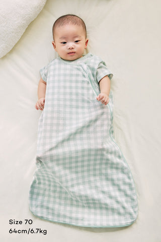 【優惠套組】純棉網眼連身衣+網眼防踢被-2p