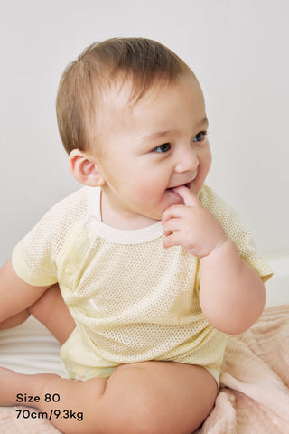 [2.4上市] 新生兒純棉網眼連身衣