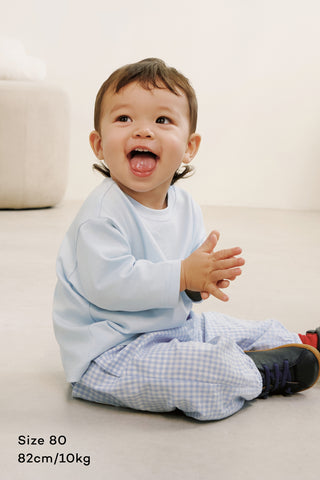 格紋鬆緊長褲 (70-130)